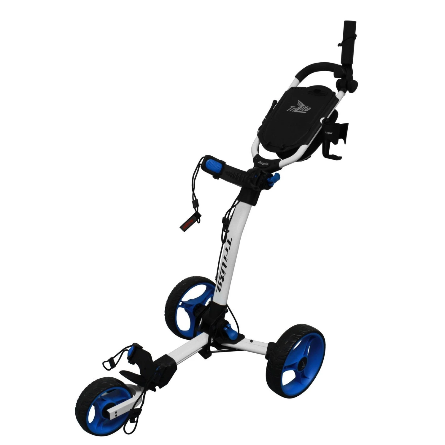 Axglo TriLite 3 Wheel Golf Trolley | White/Blue 1 Axglo TriLite 3 Wheel Golf Trolley | White/Blue