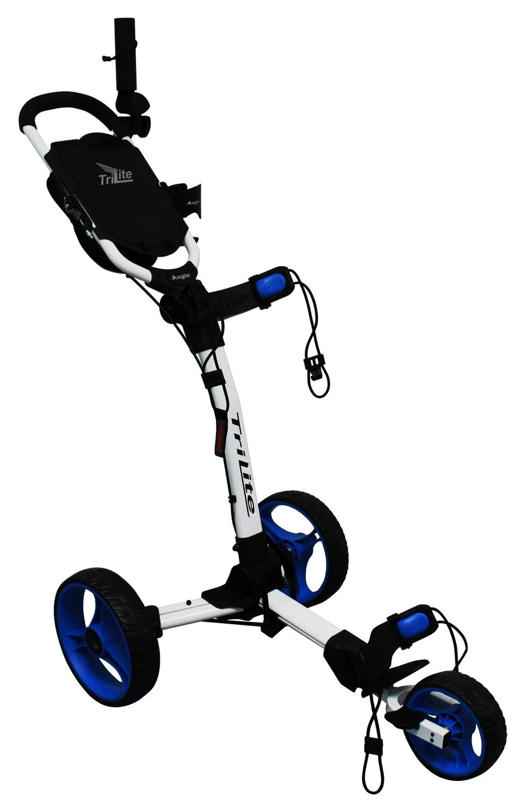 Axglo TriLite 3 Wheel Golf Trolley | White/Blue 2 Axglo TriLite 3 Wheel Golf Trolley | White/Blue - Image 2