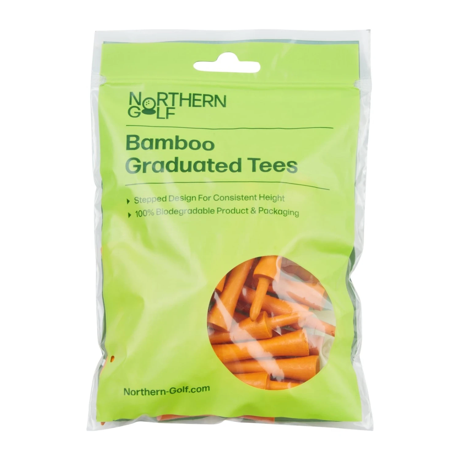 Northern Golf Orange Bamboo Graduated Tees 1 Northern Golf Orange Bamboo Graduated Tees