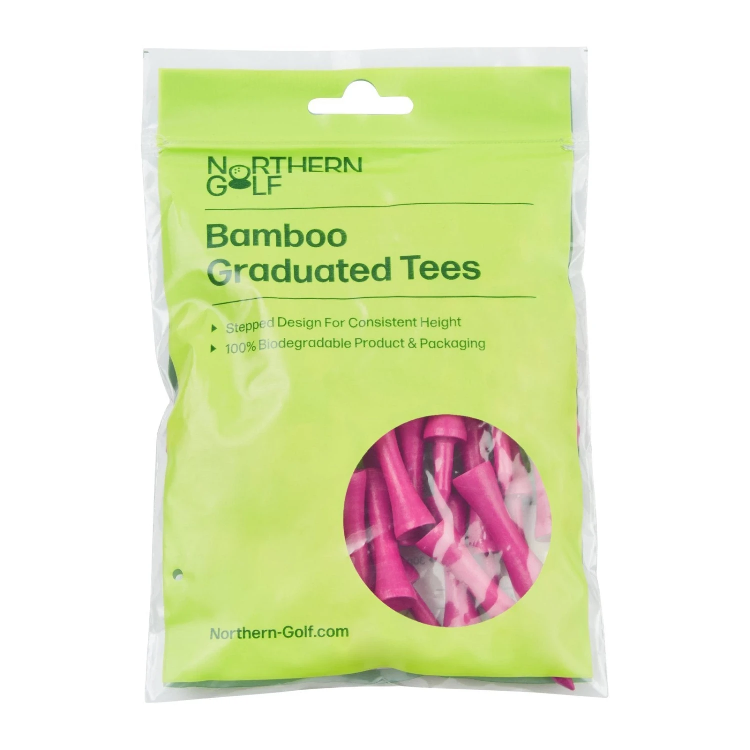 Northern Golf Pink Bamboo Graduated Tees 1 Northern Golf Pink Bamboo Graduated Tees