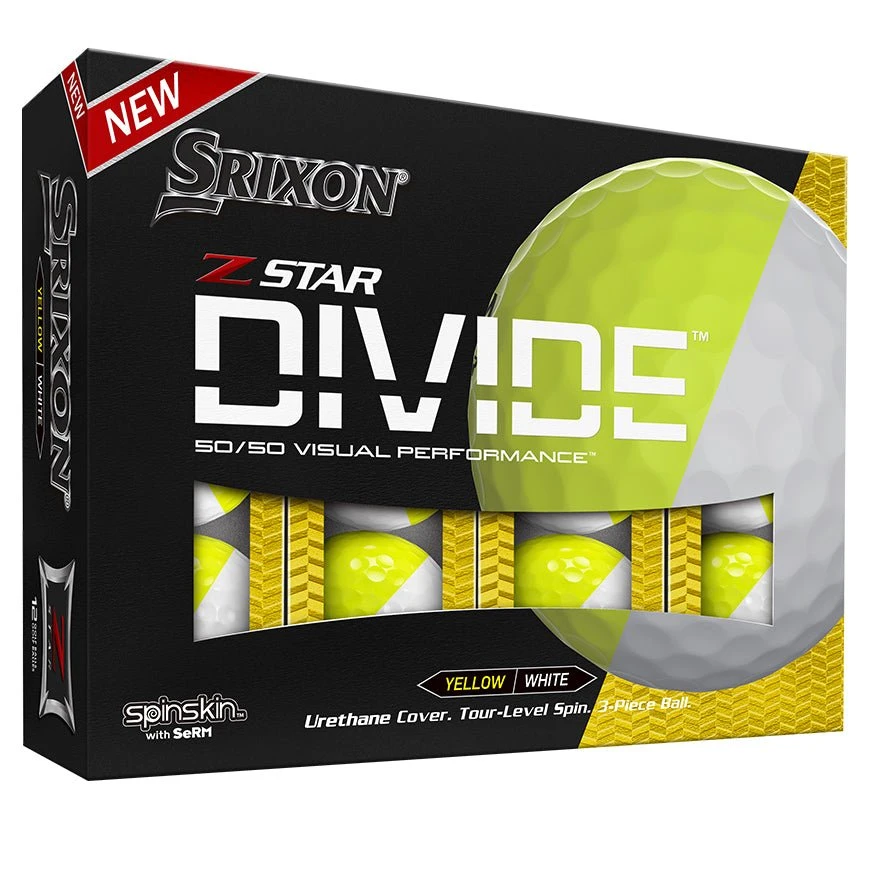 Srixon Z-Star Tour Divide Golf Balls | Yellow/White 5 Srixon Z-Star Tour Divide Golf Balls | Yellow/White - Image 5