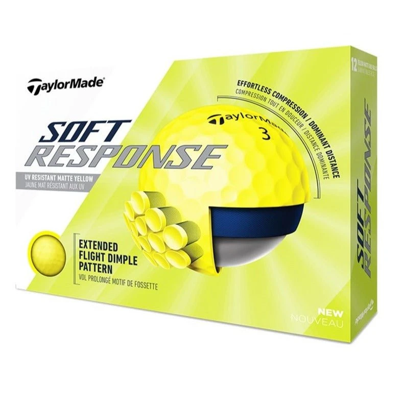 TaylorMade Soft Response Golf Balls | Matte Yellow 1 TaylorMade Soft Response Golf Balls | Matte Yellow